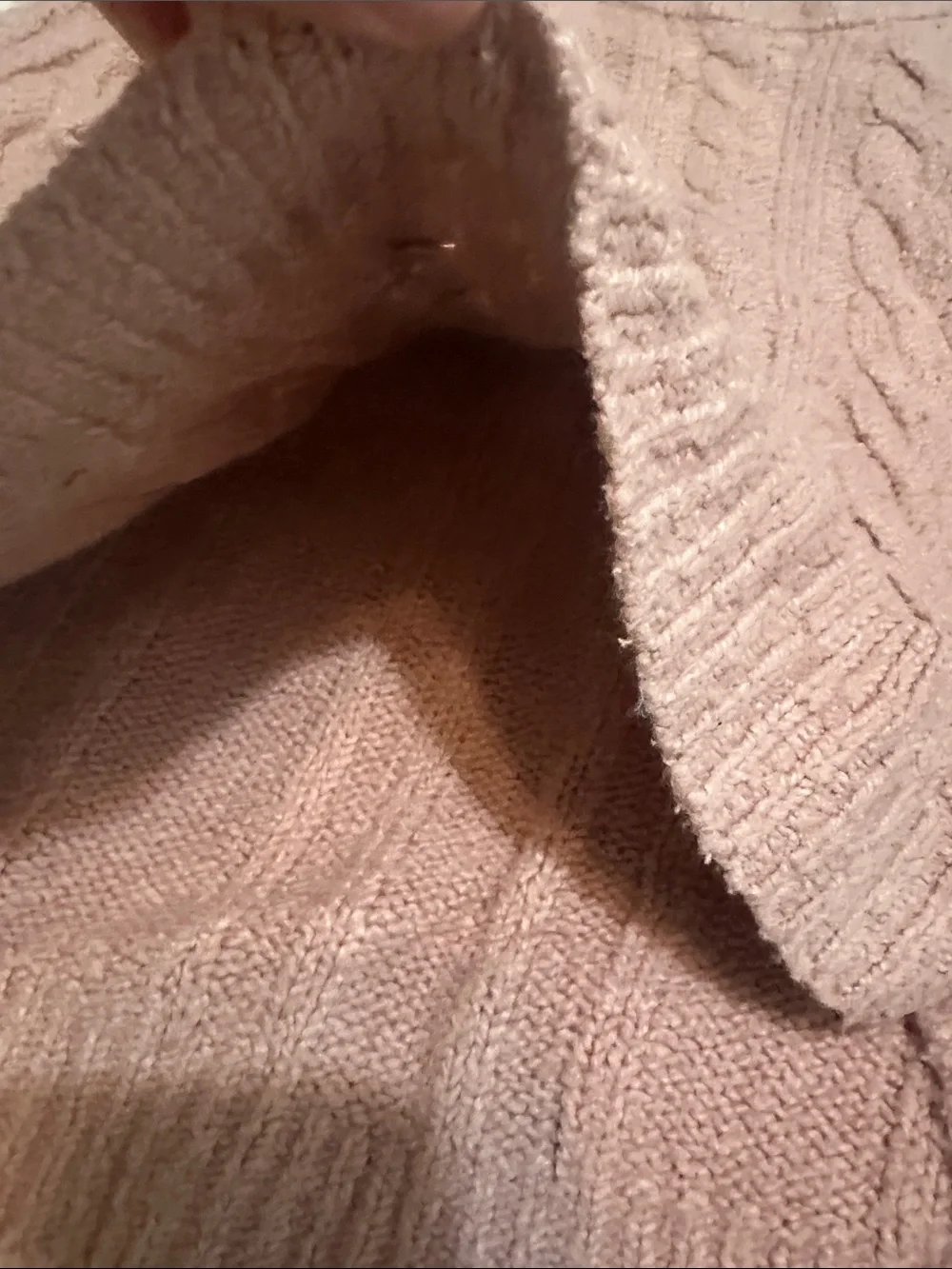 abercrombie kids Blush Pink Cable Knit Crewneck Sweater